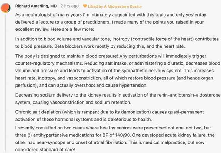 Message from Richard Amerling, MD